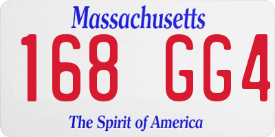 MA license plate 168GG4