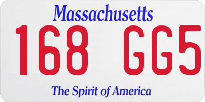 MA license plate 168GG5