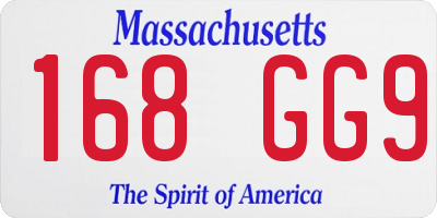 MA license plate 168GG9