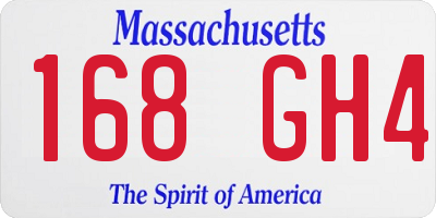MA license plate 168GH4