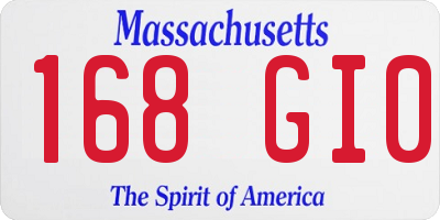 MA license plate 168GI0