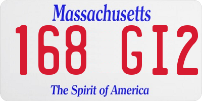 MA license plate 168GI2