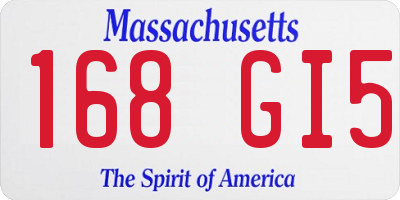 MA license plate 168GI5