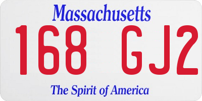 MA license plate 168GJ2
