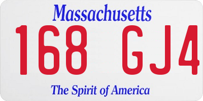 MA license plate 168GJ4