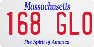 MA license plate 168GL0