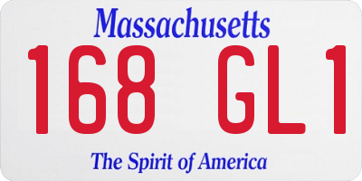 MA license plate 168GL1