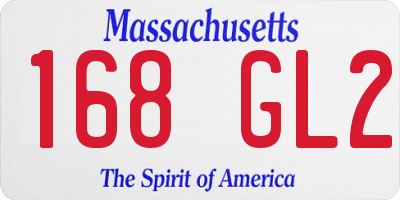 MA license plate 168GL2