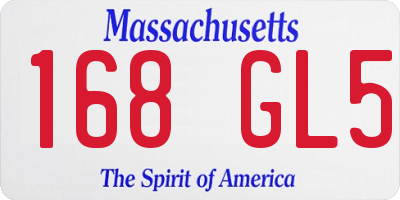 MA license plate 168GL5