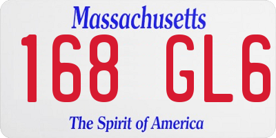 MA license plate 168GL6