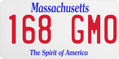 MA license plate 168GM0