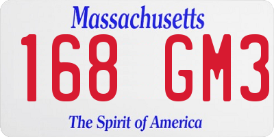 MA license plate 168GM3