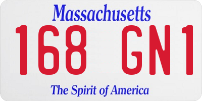 MA license plate 168GN1