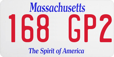 MA license plate 168GP2