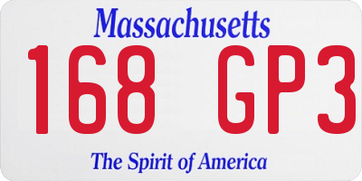 MA license plate 168GP3