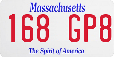 MA license plate 168GP8