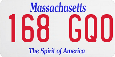 MA license plate 168GQ0
