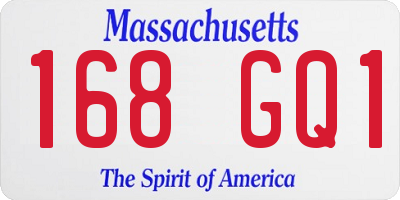 MA license plate 168GQ1