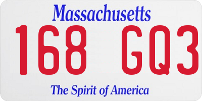 MA license plate 168GQ3