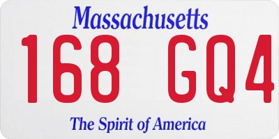 MA license plate 168GQ4