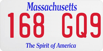 MA license plate 168GQ9