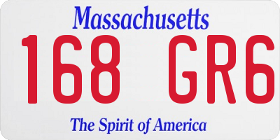 MA license plate 168GR6