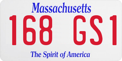 MA license plate 168GS1