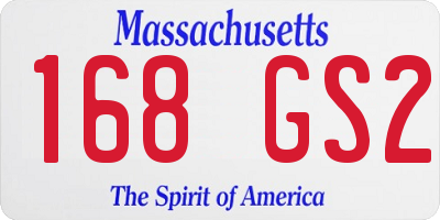MA license plate 168GS2