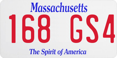 MA license plate 168GS4