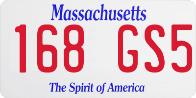 MA license plate 168GS5