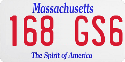 MA license plate 168GS6