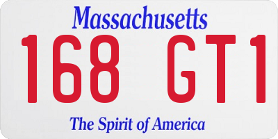 MA license plate 168GT1