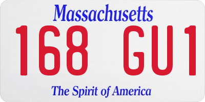 MA license plate 168GU1