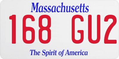 MA license plate 168GU2