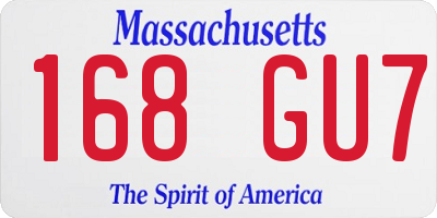 MA license plate 168GU7