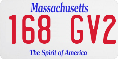 MA license plate 168GV2