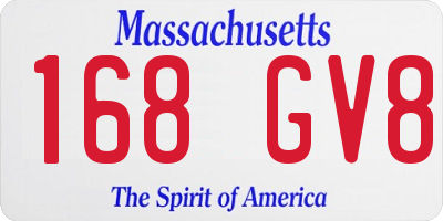 MA license plate 168GV8