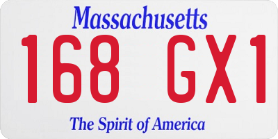 MA license plate 168GX1