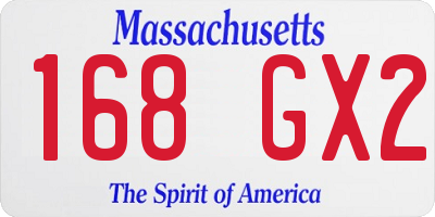 MA license plate 168GX2