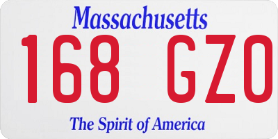 MA license plate 168GZ0