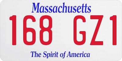MA license plate 168GZ1