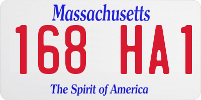 MA license plate 168HA1