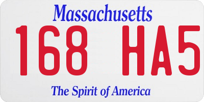 MA license plate 168HA5