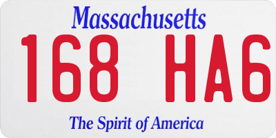 MA license plate 168HA6