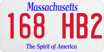MA license plate 168HB2