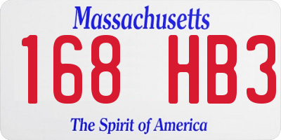 MA license plate 168HB3