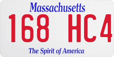 MA license plate 168HC4