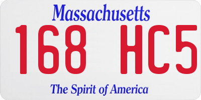 MA license plate 168HC5