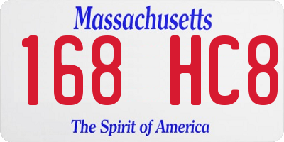 MA license plate 168HC8