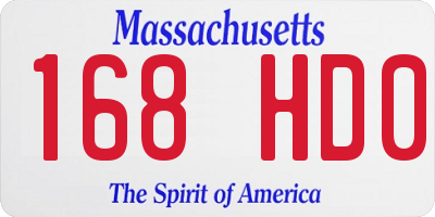 MA license plate 168HD0